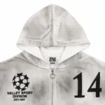 Vale Forever “Valley Dreams 14” Zip Up Hoodie Grey/White - Image 4