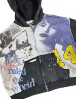 Vale Collage Art Zip Hoodie – Black/Multi - Image 3