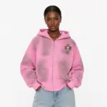 Vale Forever “Sea Cluster” Pluto Clustered Zip-Up Hoodie – Pink - Image 6