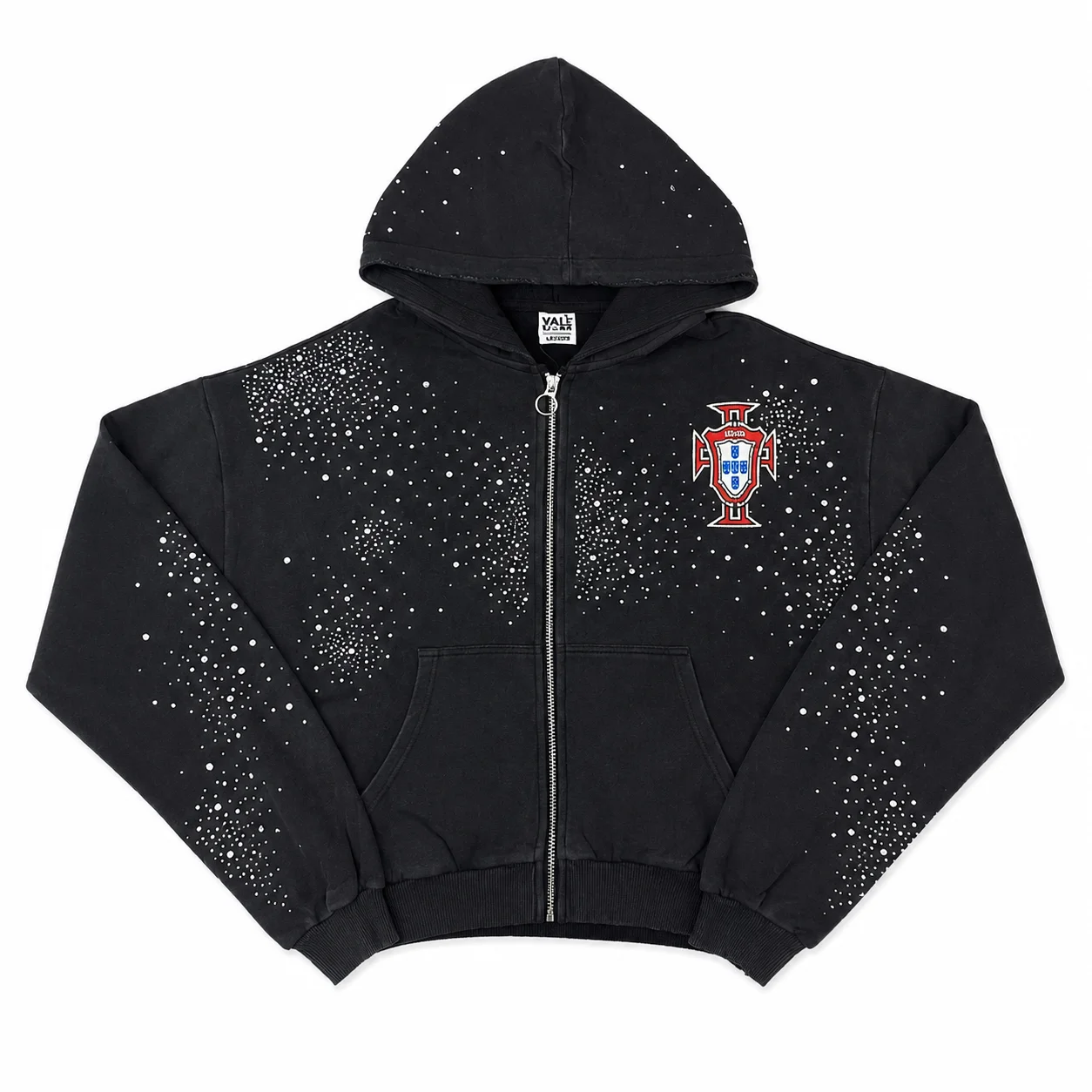 hoodie_13_1 Vale Forever “Sea Cluster” (Pluto Clustered) Zip Up Hoodie Black - Image 1