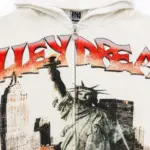Vale Forever Liberty Valley Dreams NY Zip Up Hoodie – Beige - Image 3