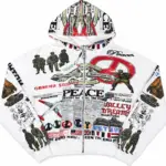 Vale Forever “Peace” Zip-Up Hoodie White