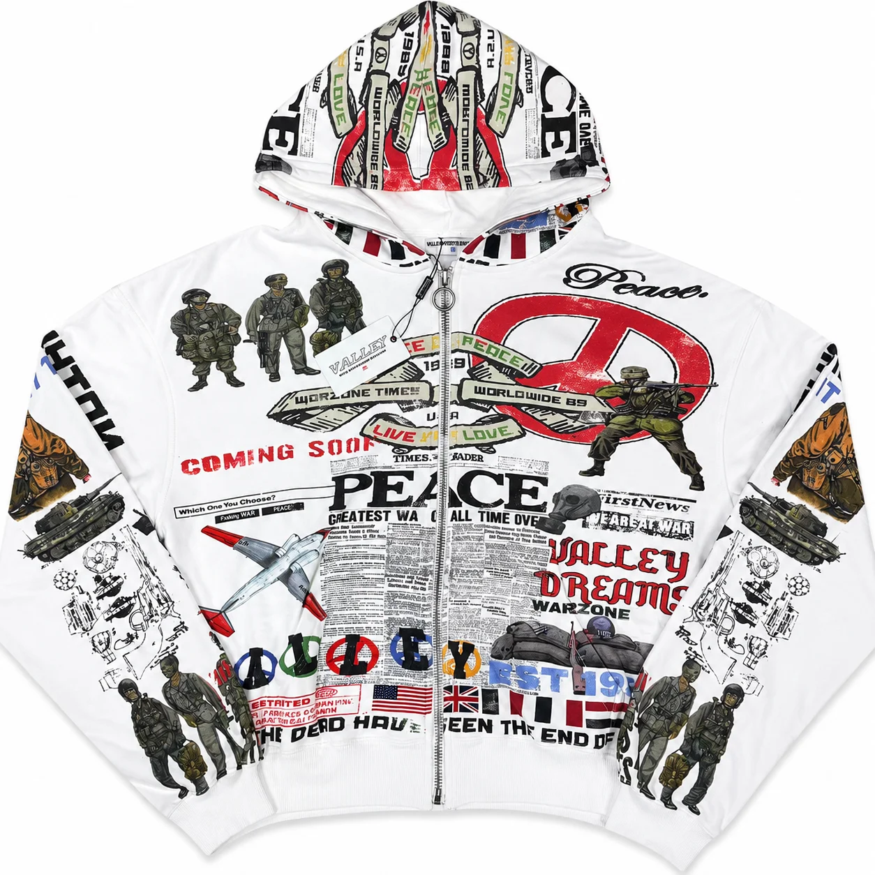 hoodie_18_1 Vale Forever “Peace” Zip-Up Hoodie White - Image 1
