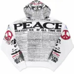 Vale Forever “Peace” Zip-Up Hoodie White - Image 2