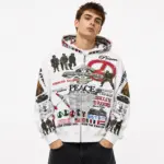 Vale Forever “Peace” Zip-Up Hoodie White - Image 6