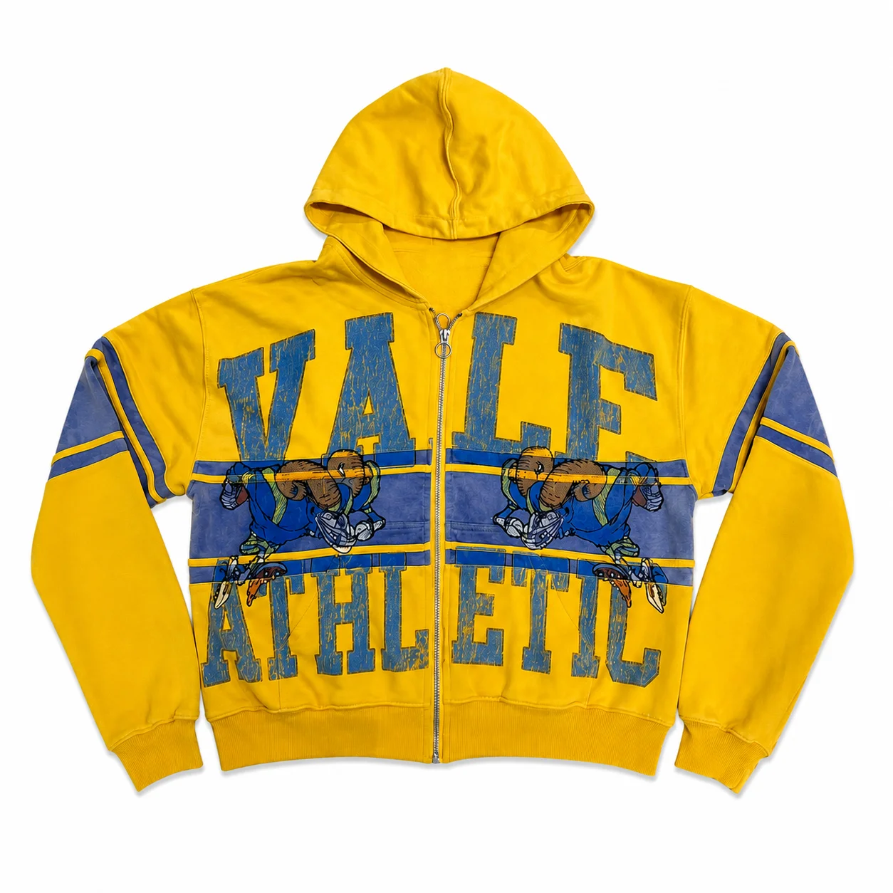 hoodie_19_1 Vale Forever “Bighorn” Vale Athletic Zip-Up Hoodie – Yellow - Image 1