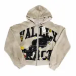 Vale Forever “Valley Racer” Zip-Up Hoodie Beige