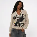 Vale Forever “Valley Racer” Zip-Up Hoodie Beige - Image 5